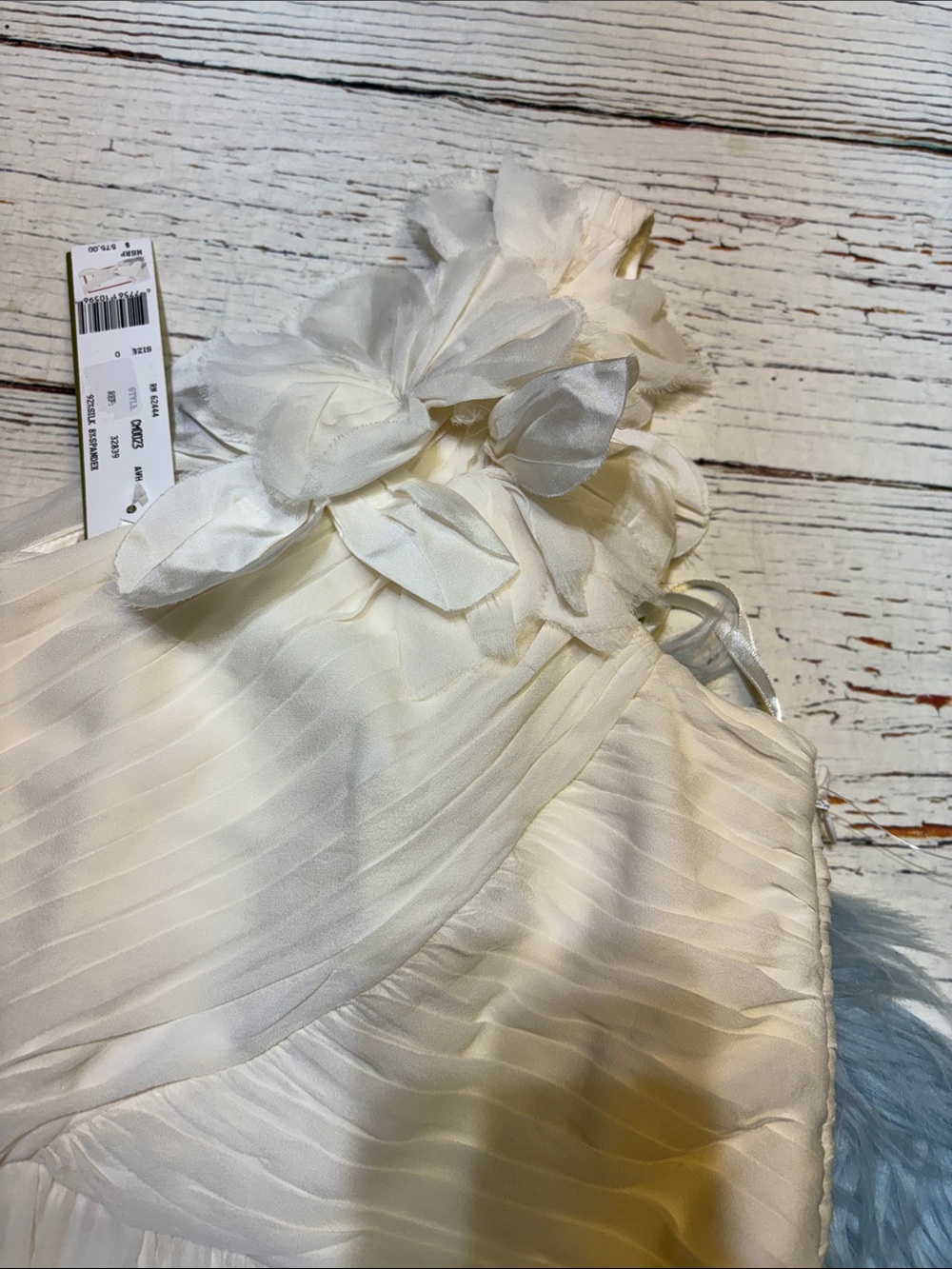 Ann Taylor Ivory Silk One Shoulder Bridesmaid Dress sz 10 - Picture 3 of 11
